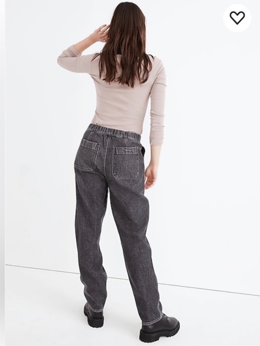 Madewell relaxed black denim pull on pants women’s XL